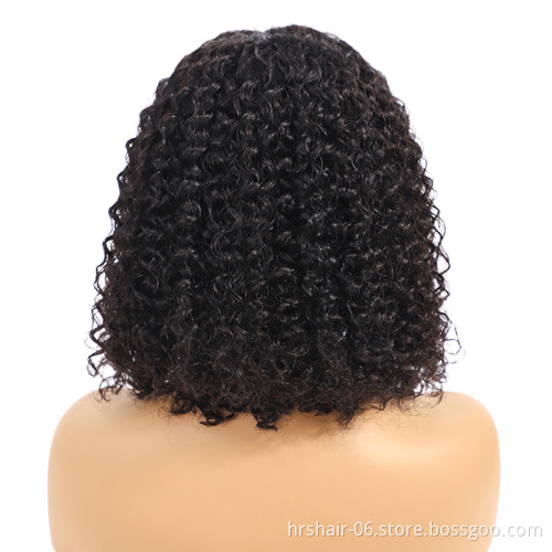 Human Hair Lace Front Bob Wigs Brazilian Curly Short  Lace Wig with Baby Hair Side Part Glueless Lace Front Wig for Women